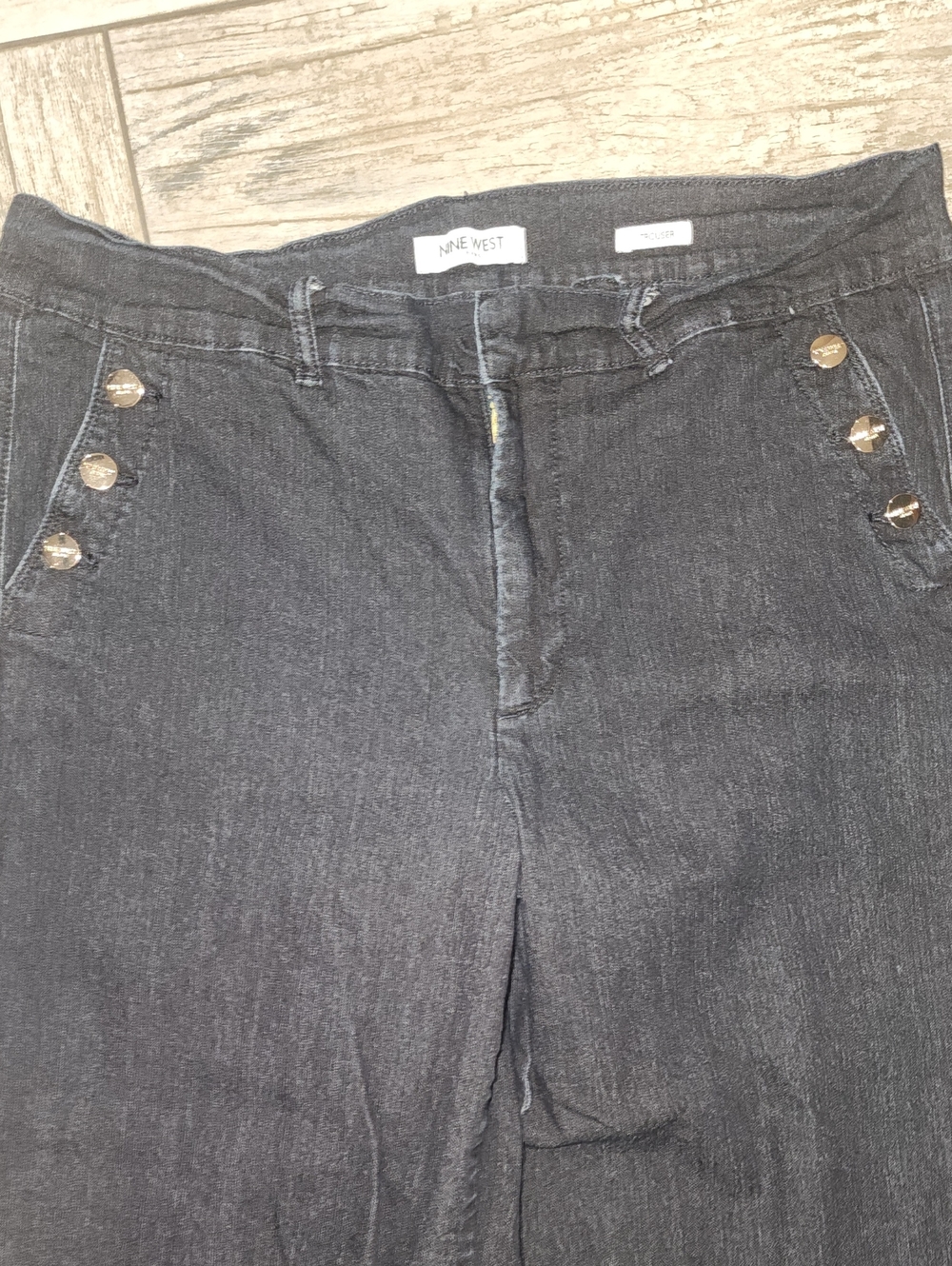 Nine West Blue Jeans with Gold Buttons